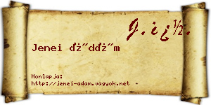 Jenei Ádám névjegykártya